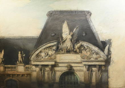 RICHARD BUNKALL (American 1953-1999) A PAINTING,: RICHARD BUNKALL (American 1953-1999) A PAINTING, "Tuileries Palace," oil on canvas, signed L/L. 48" x 68" Note: In a shortened career of twenty-five years, Richard Bunkall created a significant body o