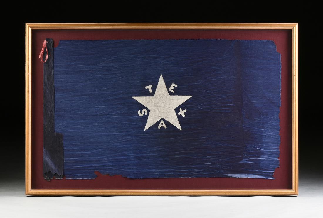 A TEXAS REVOLUTIONARY FLAG, "Lorenzo de Zavala Flag,": A TEXAS REVOLUTIONARY FLAG, "Lorenzo de Zavala Flag," MODERN, facsimile of original flag. 51.50" x 30.50"