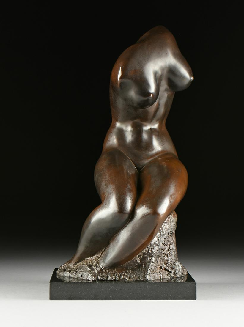 CHARLES UMLAUF (American/Texas 1911-1994) A SCULPTURE,: CHARLES UMLAUF (American/Texas 1911-1994) A SCULPTURE, "Venus," cast bronze raised on a black granite base, signed in bronze at base back with fondeur stamp, Italy. Provenance: Property from the