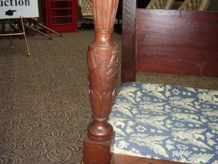 A FINE FEDERAL INLAID MAHOGANY FOUR POSTER BEDSTEA - 2