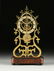 A DOUBLE RING DIAL BRASS SKELETON CLOCK, ENGLISH, 19TH