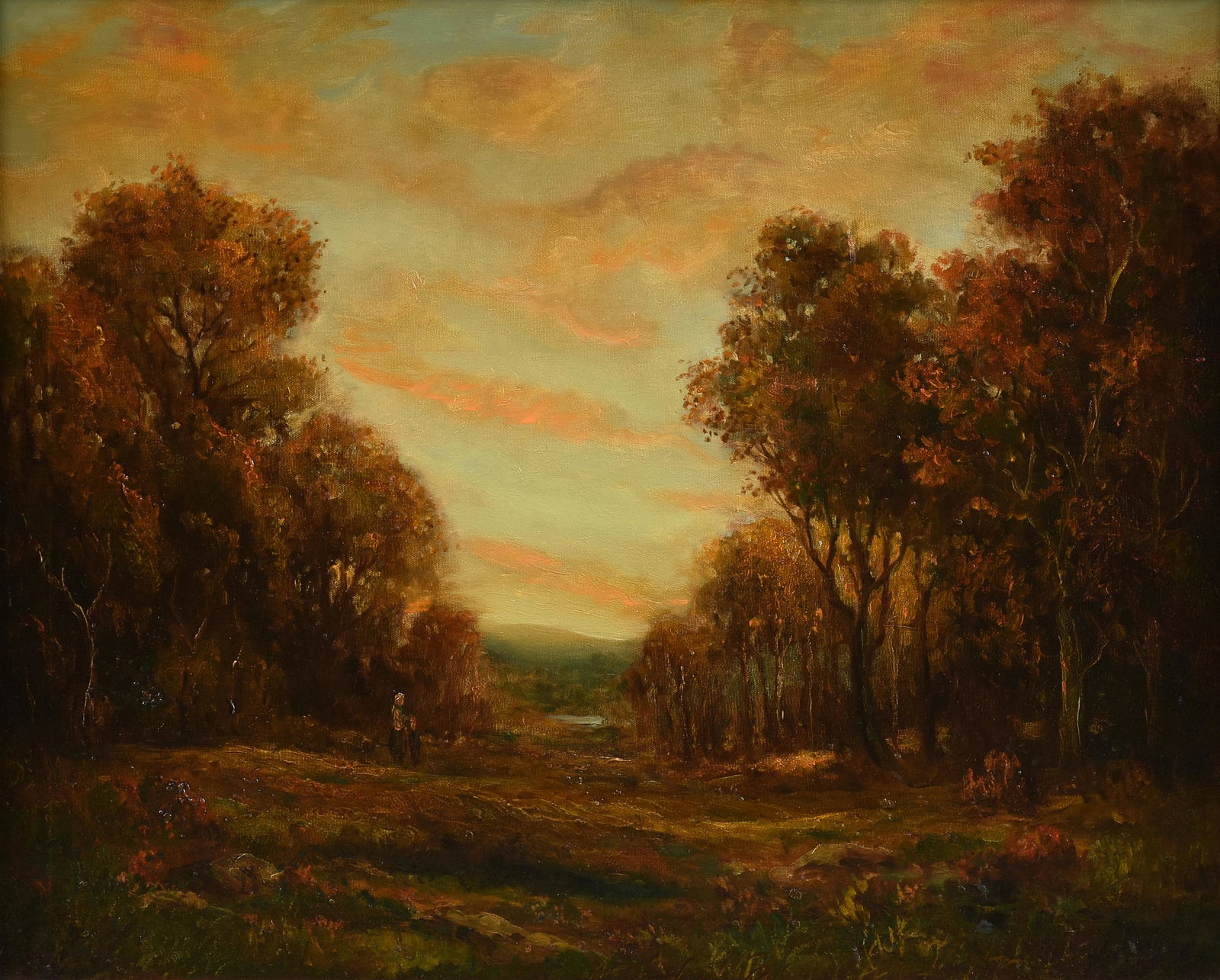 JEREMY LETTWILL (British b. 1912) A PAINTING, "The: JEREMY LETTWILL (British b. 1912) A PAINTING, "The Forest Lea," oil on canvas, signed L/R, "J. Lettwill." 24" x 30" Provenance: Property from a Corporate Art Collection
