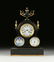 A VICTORIAN TRIPLE DIAL AND GILT BRASS MOUNTED POLISHED