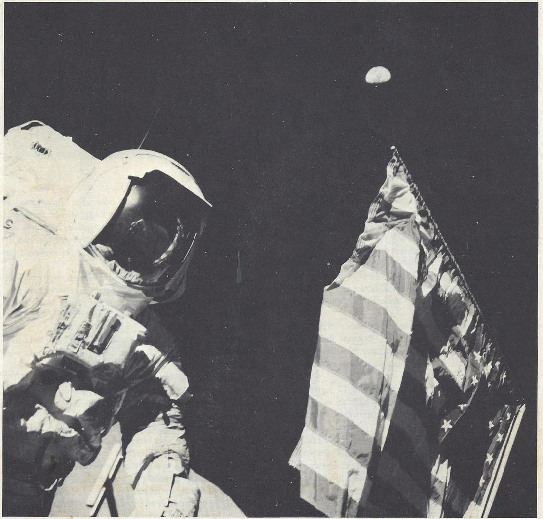 A GROUP OF EIGHT NASA PRINTS AND EPHEMERA, APOLLO 17,: A GROUP OF EIGHT NASA PRINTS AND EPHEMERA, APOLLO 17, "Apollo 17: The Last Apollo," HOUSTON, TEXAS, CIRCA 1973, a rare black and white pamphlet, "NASA FACTS: National Aeronautics and Space Administrat