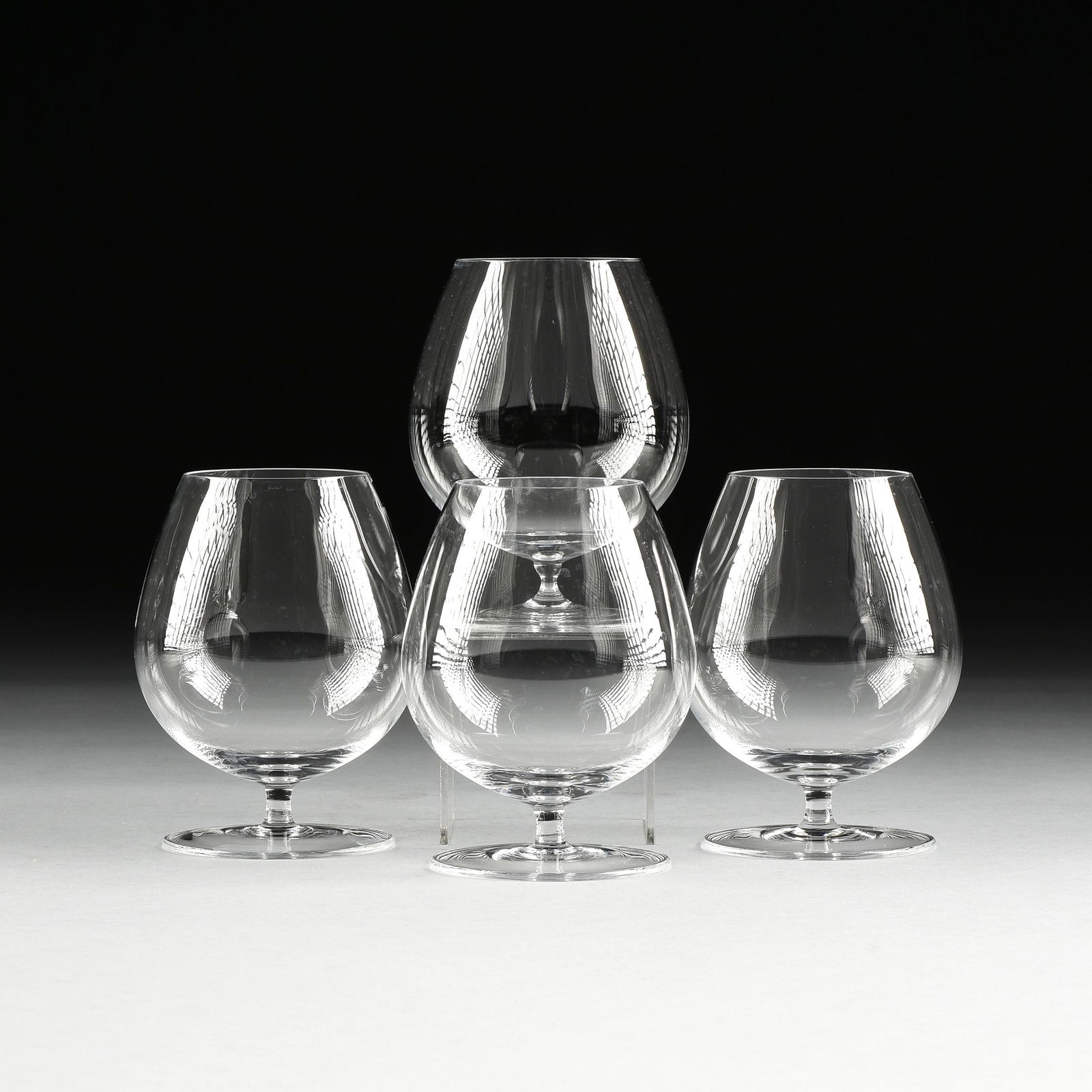 A GROUP OF FOUR LOBMEYR BRANDY SNIFTER STEMWARE, (1 of 4)