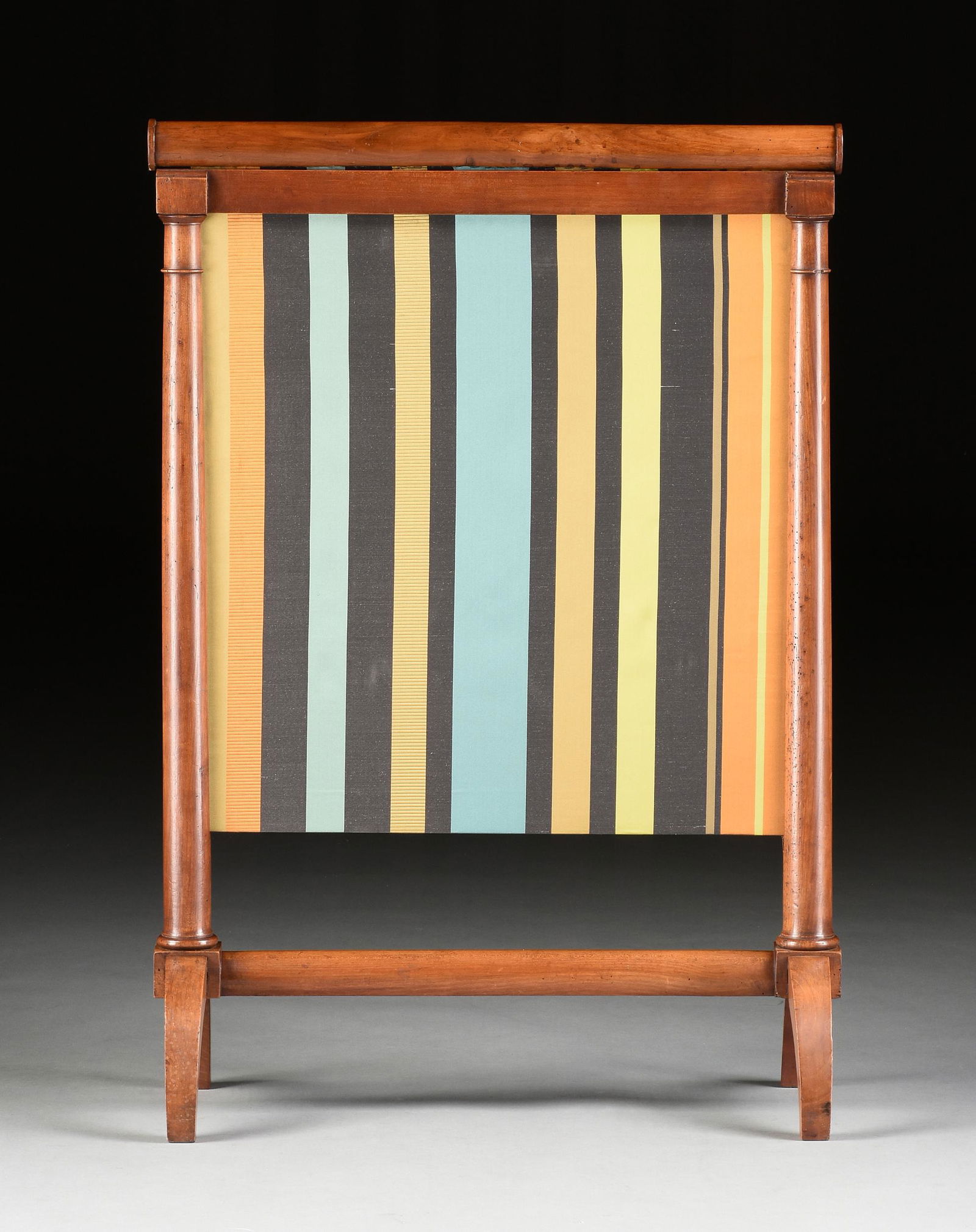 A DIRECTOIRE ADJUSTABLE WALNUT FIREPLACE SCREEN, CIRCA (1 of 8)