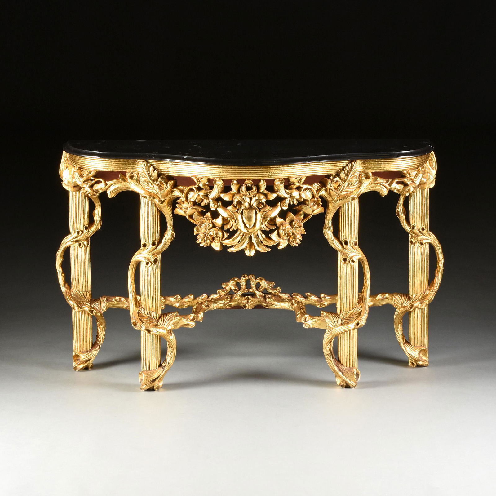 A NEOCLASSICAL STYLE MARBLE TOPPED AND PARCEL GILT (1 of 9)