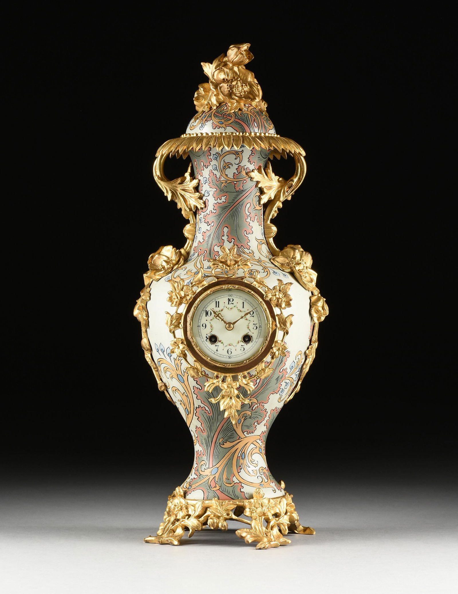 A FRENCH ART NOUVEAU GILT BRONZE MOUNTED FAIENCE VASE (1 of 14)