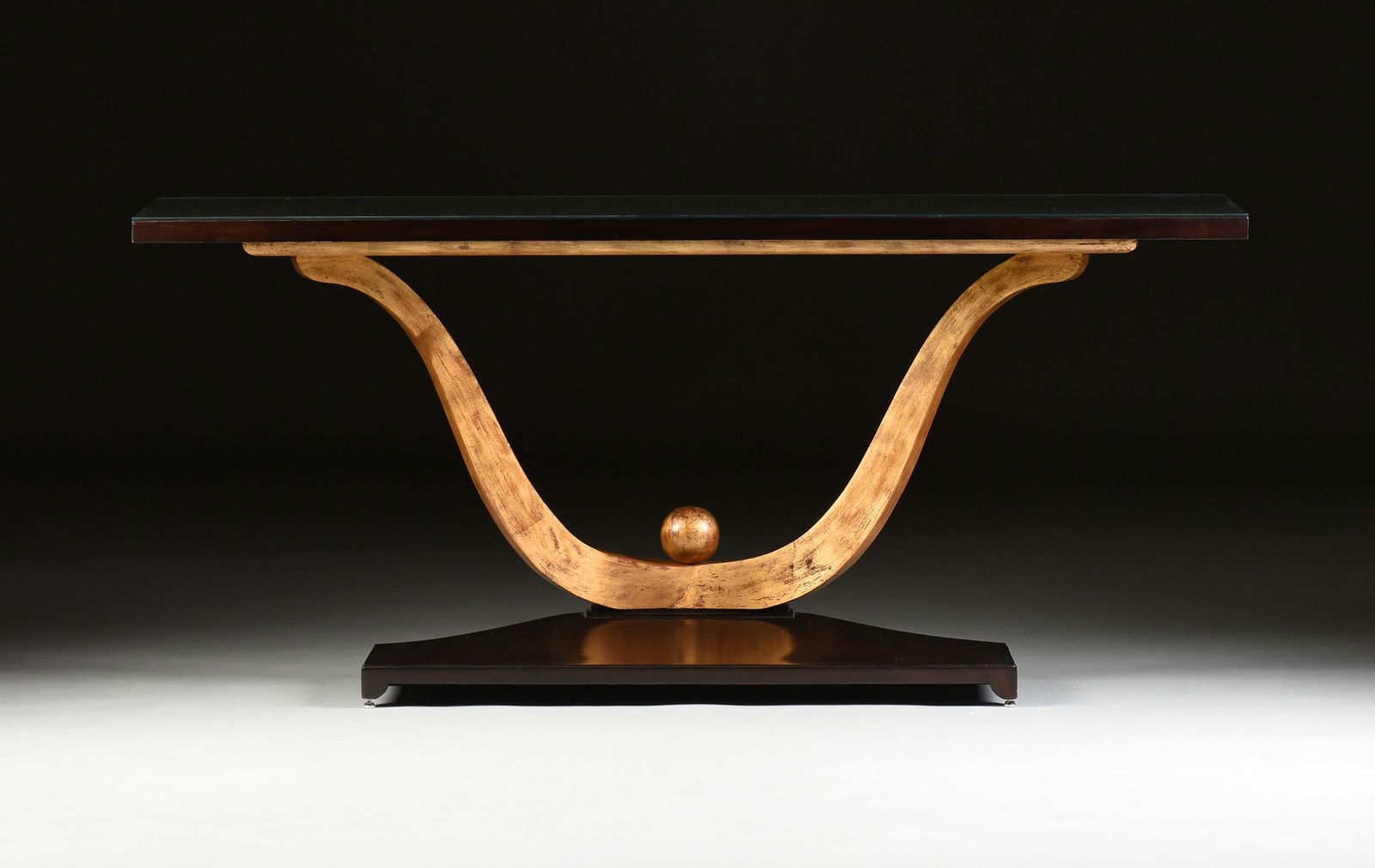 AN ART DECO STYLE "FONTAINE" GILT CARVED WOOD AND (1 of 7)