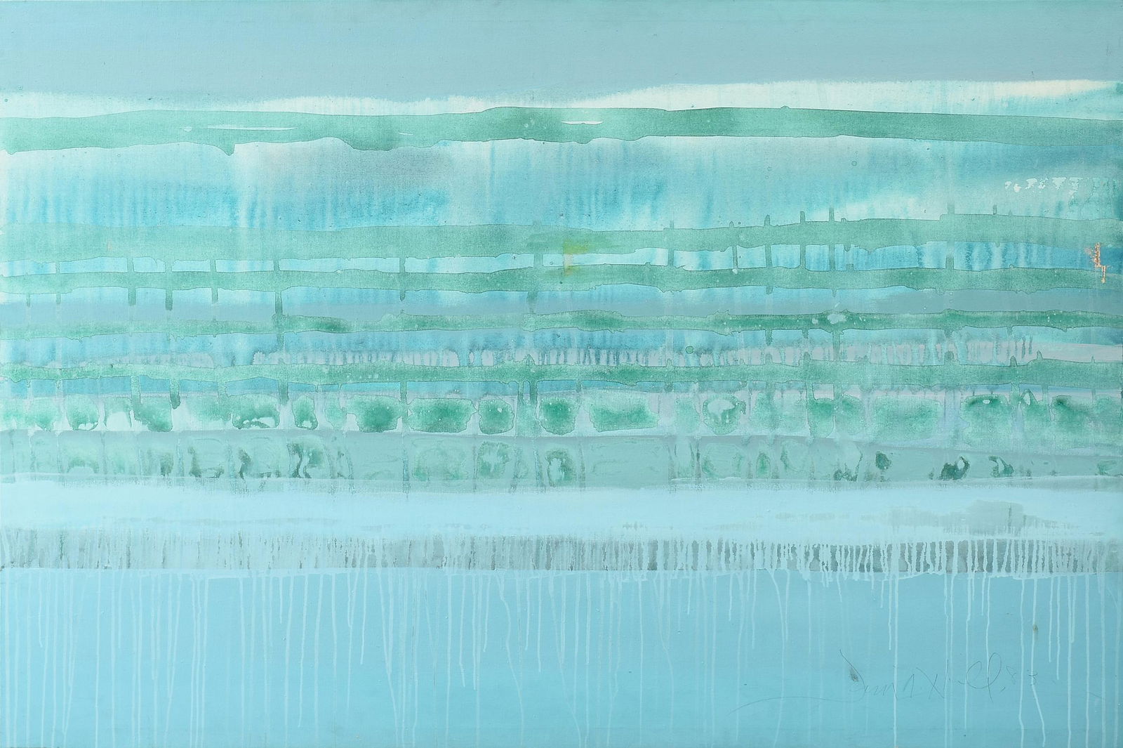 JIM N. HILL (American/Texas b. 1942) A PAINTING, "Blue (1 of 14)