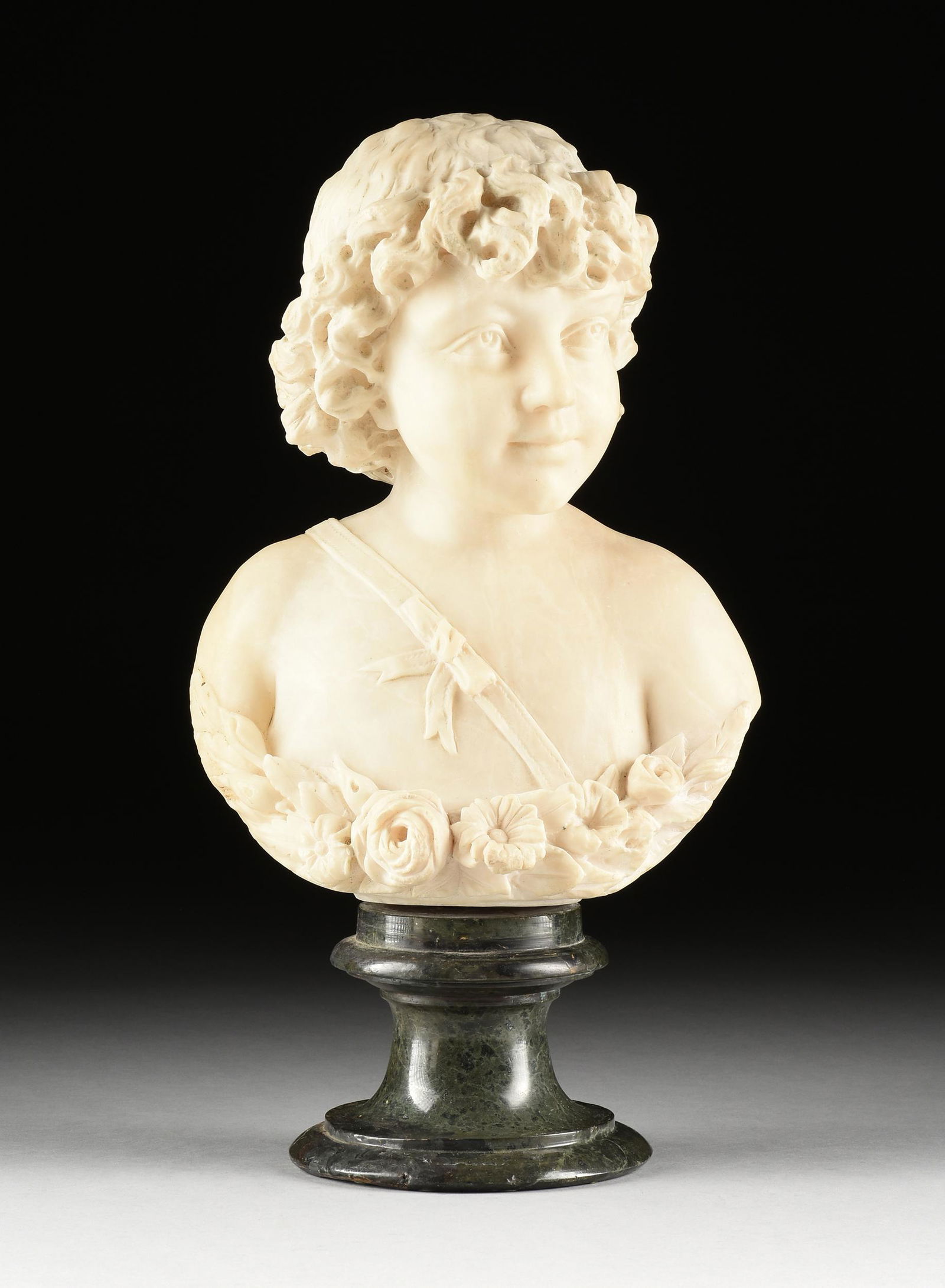 ITALIAN SCHOOL, A SCULPTURE, "Bust of Child with Flower (1 of 11)