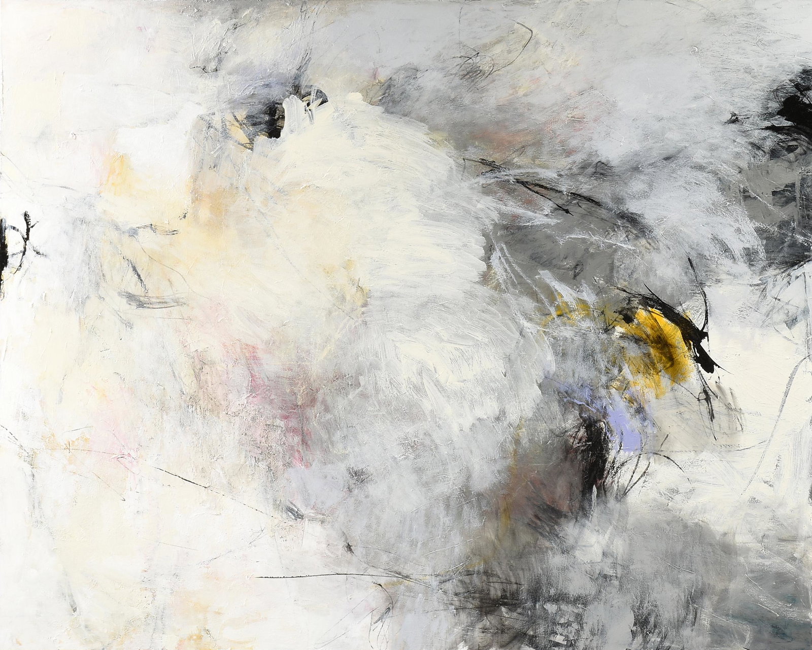 CHARLOTTE FOUST (1928-2000) A PAINTING, "Before the: CHARLOTTE FOUST (1928-2000) A PAINTING, "Before the Storm," oil on canvas, verso signed on canvas, "foust," and titled on stretcher. 48 1/4" x 60"
