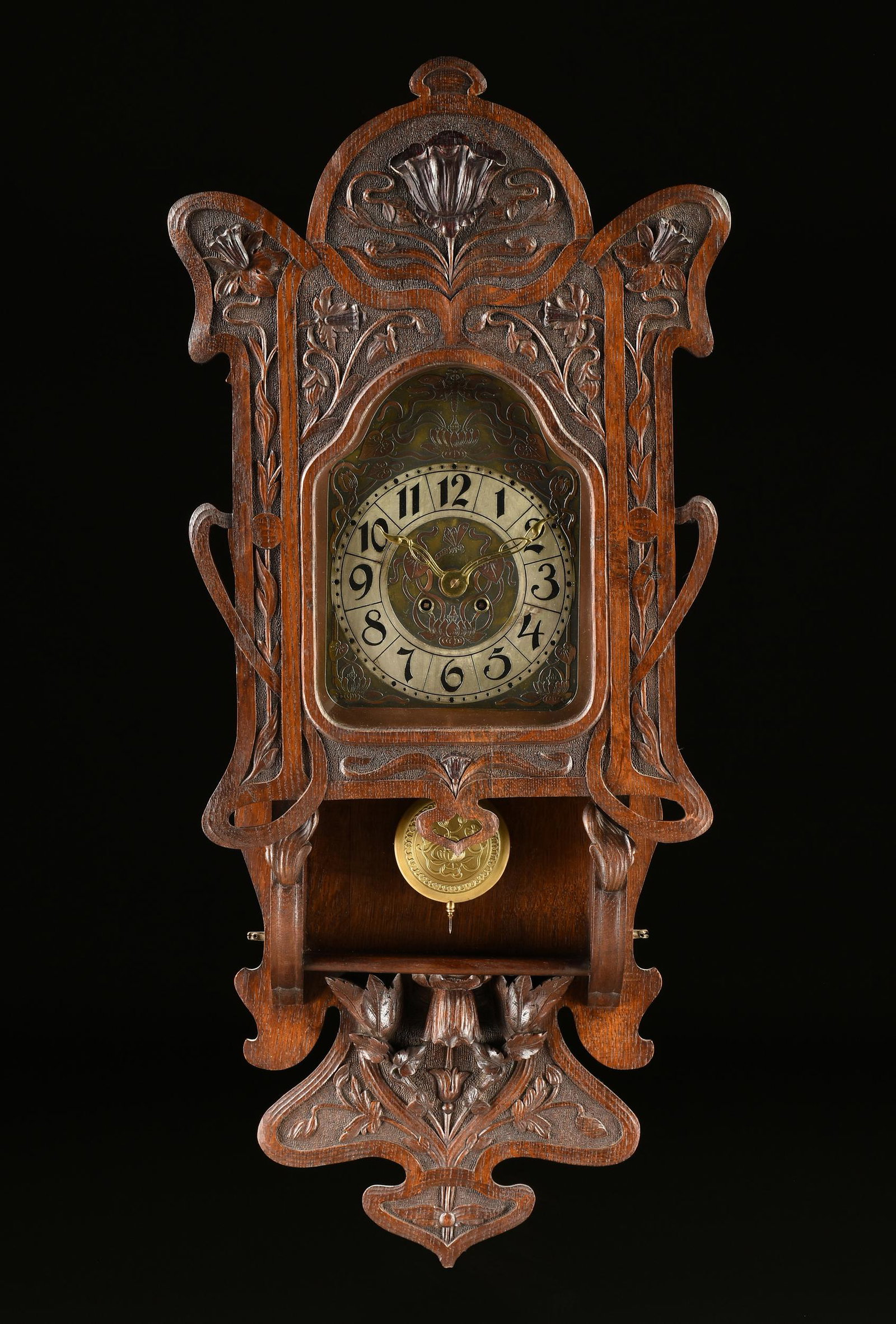 A GERMAN BLACK FOREST JUGENDSTIL MIXED METAL AND OAK (1 of 6)