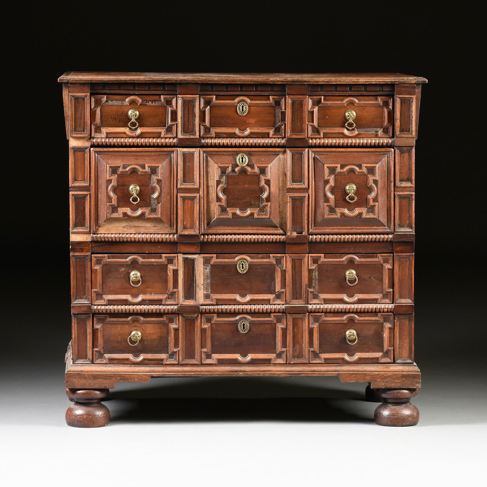 AN ENGLISH WILLIAM AND MARY CARVED OAK FOUR DRAWER (1 of 13)