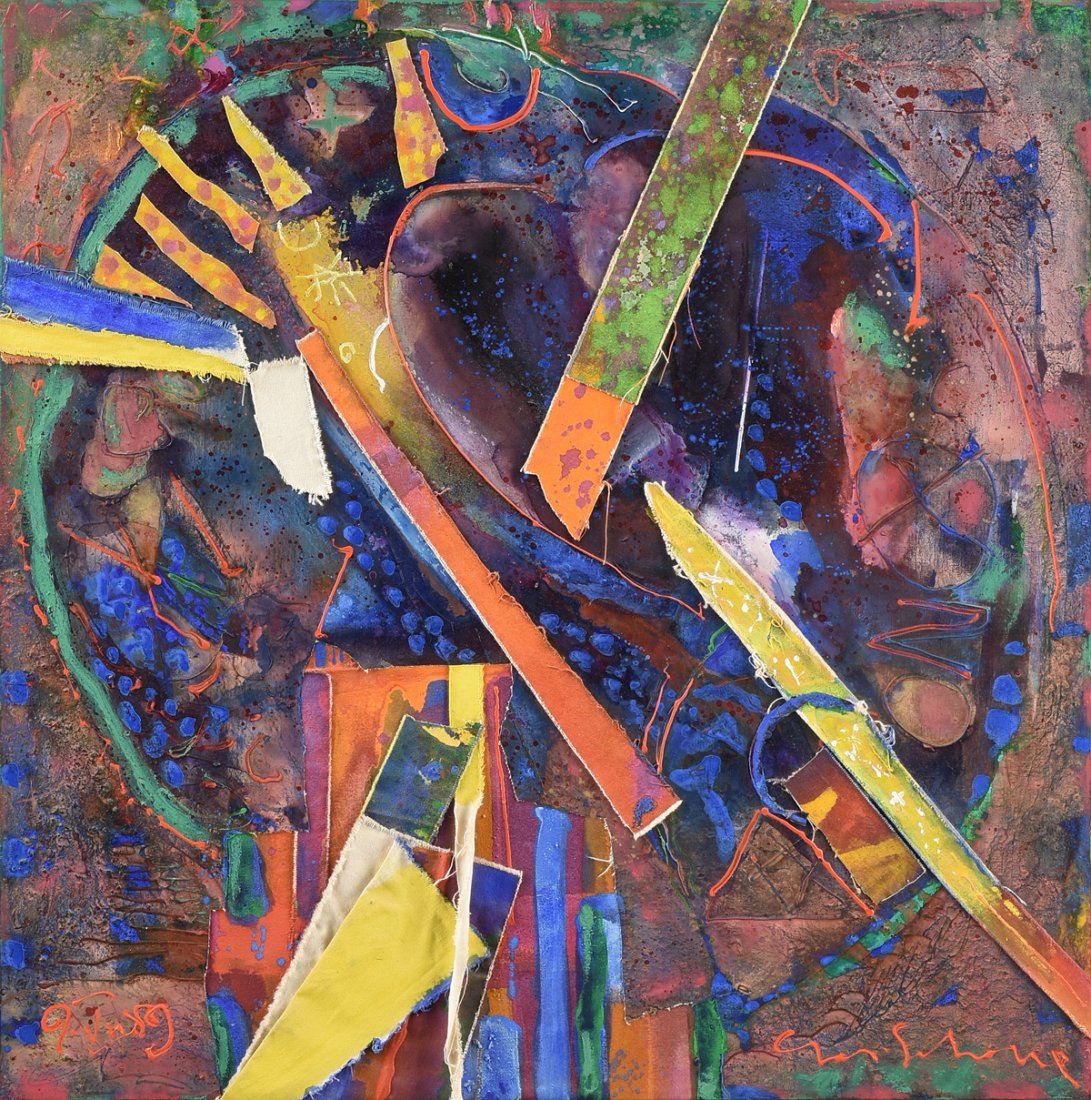 CHARLES SCHORRE (American/Texas 1925-1996) A COLLAGE, " (1 of 14)