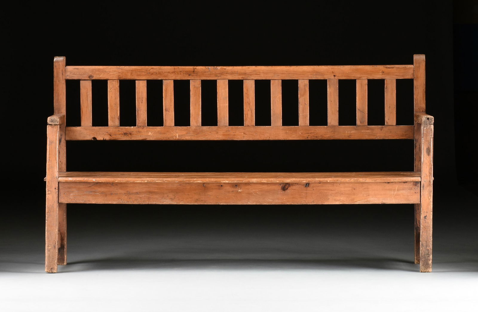 A SOUTHERN AMERICAN PINE AND CYPRESS BENCH, 18TH/19TH (1 of 10)