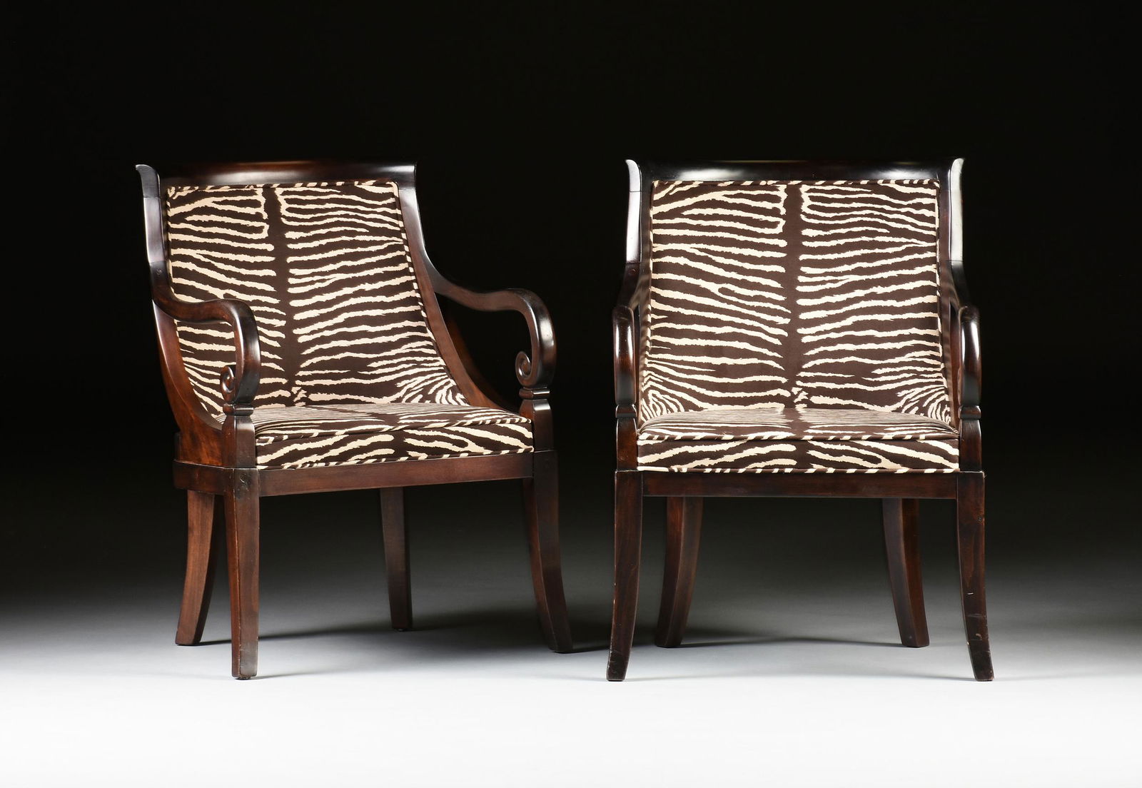 A PAIR OF FRENCH RESTORATION STYLE FAUX ZEBRA (1 of 11)
