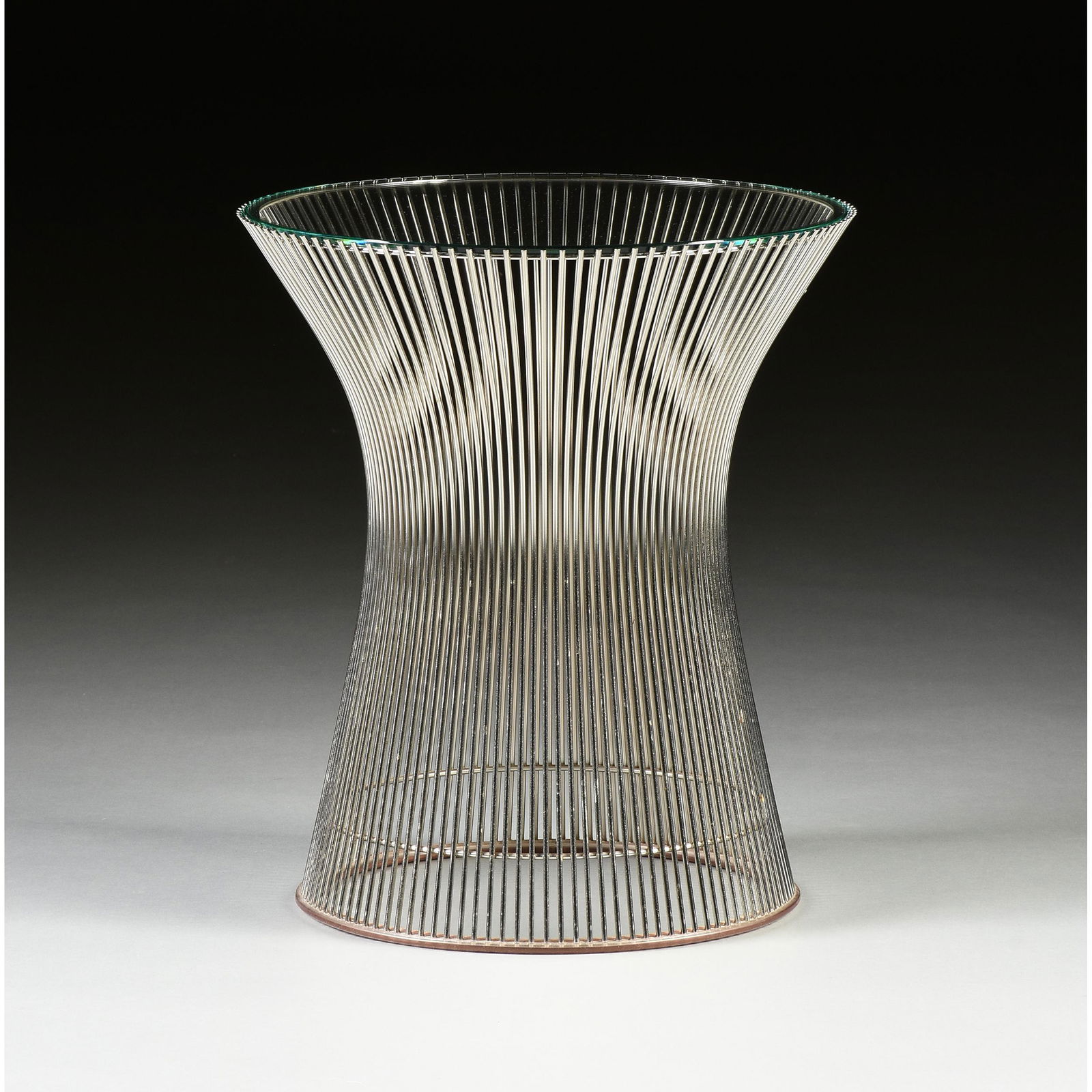 WARREN PLATNER (American 1919-2006) A GLASS TOPPED SIDE (1 of 4)