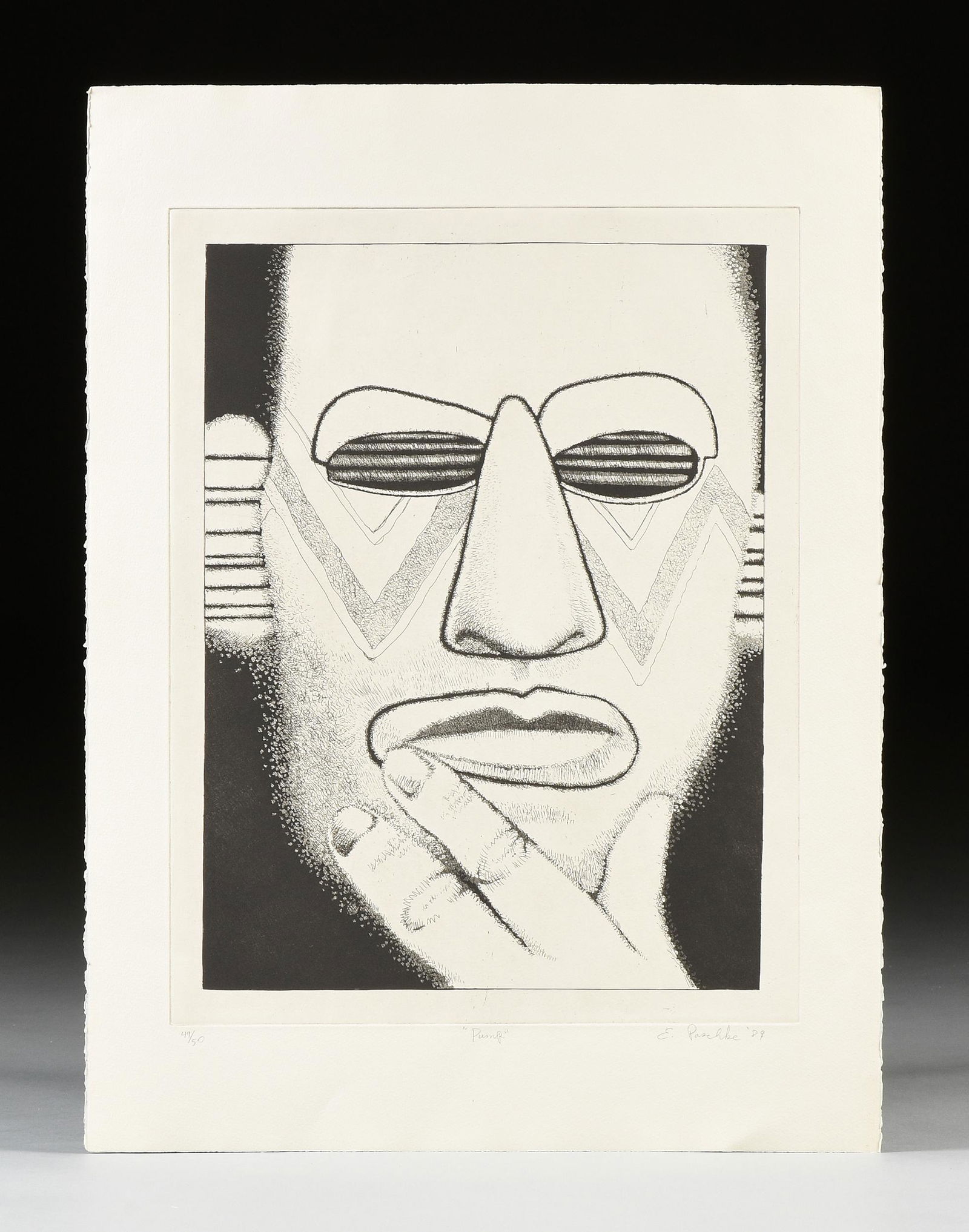 ED PASCHKE (American 1939-2004)  A PRINT, "Pump," 1989, (1 of 9)