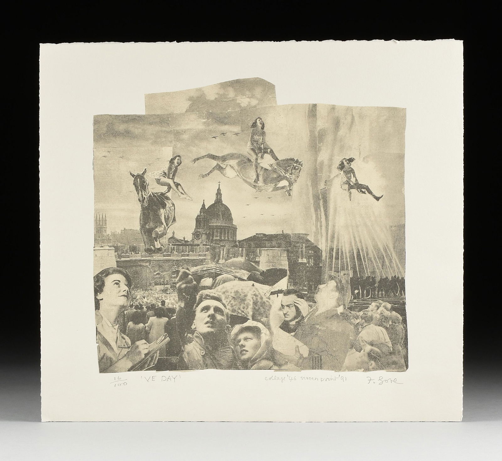 F. GORE (British 1913-2009) TWO PRINTS "VE Day," and (1 of 16)