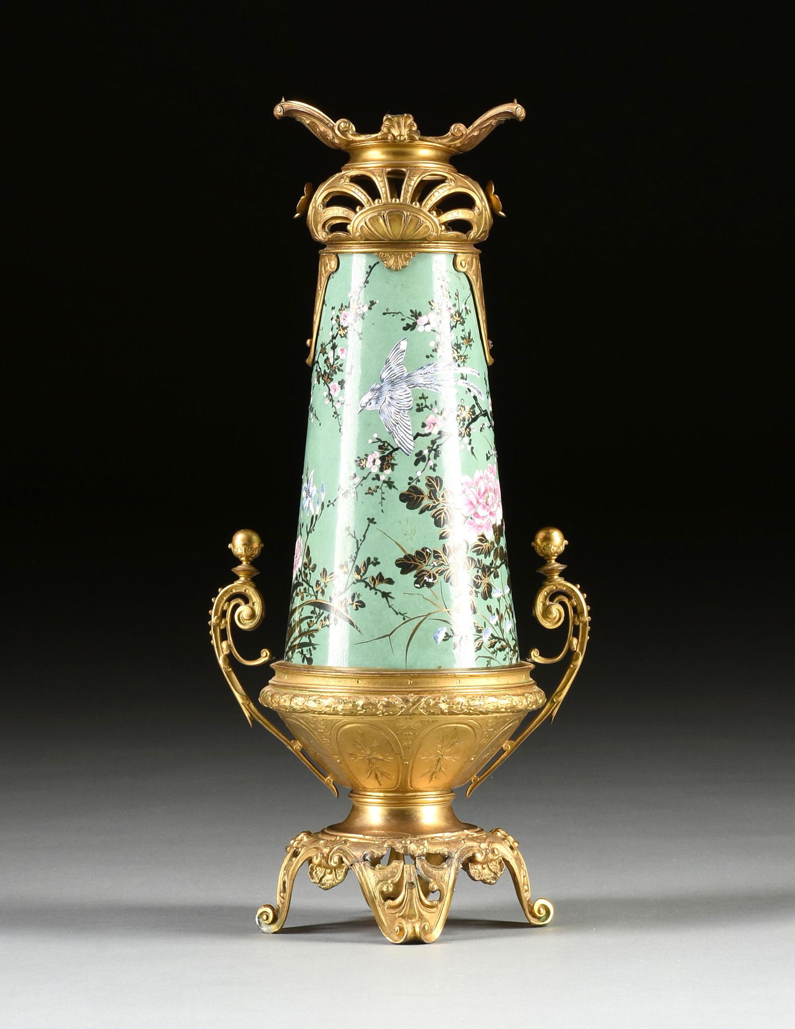 AN ENGLISH AESTHETIC MOVEMENT GILT METAL MOUNTED (1 of 10)