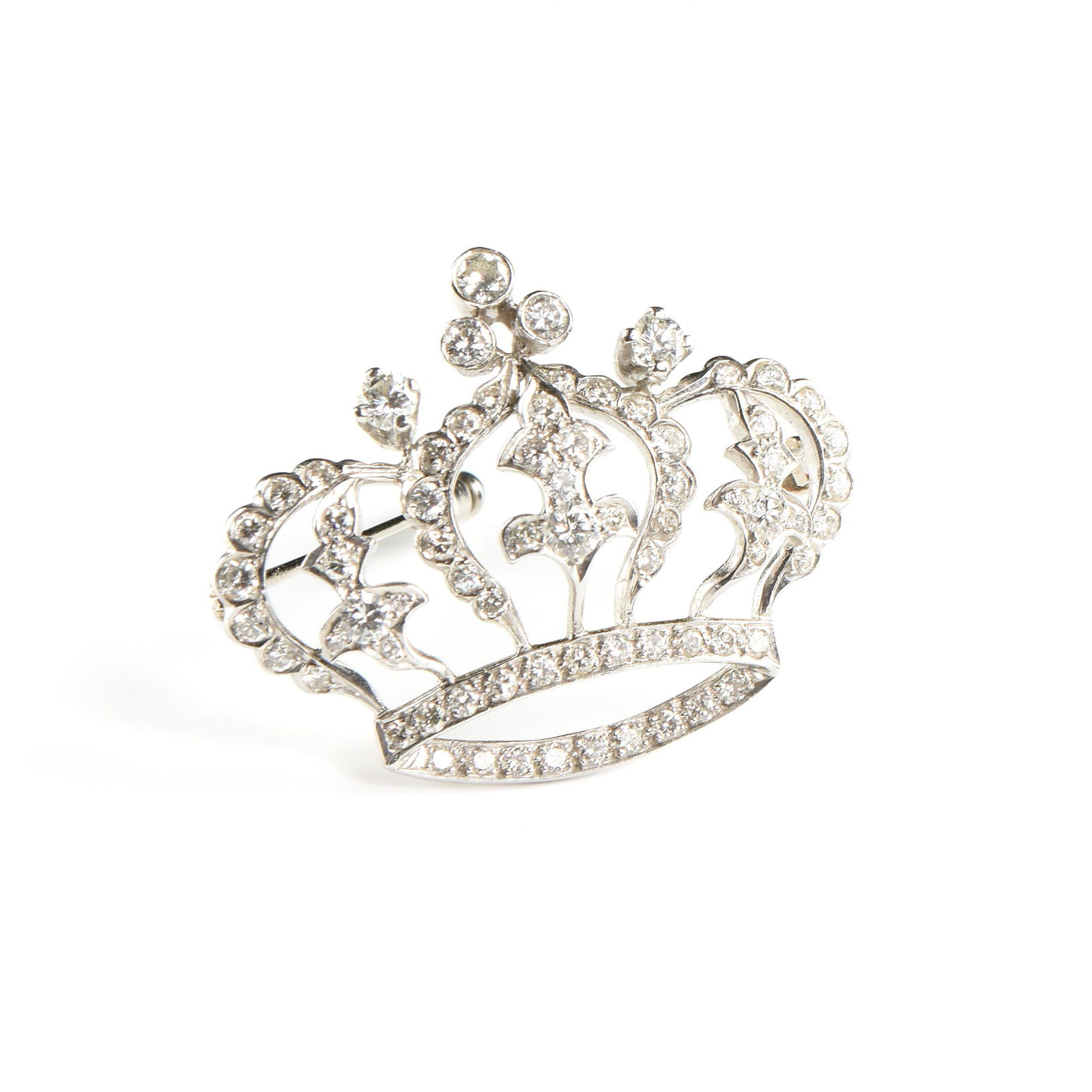 A BELLE ÉPOQUE STYLE DIAMOND AND 14K WHITE GOLD CROWN (1 of 2)