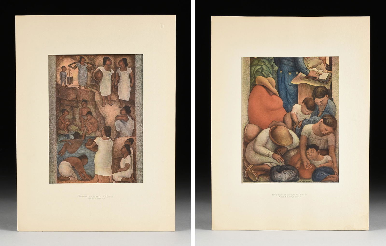 DIEGO RIVERA (Mexican 1886-1957) A GROUP OF TWO PRINTS, (1 of 12)