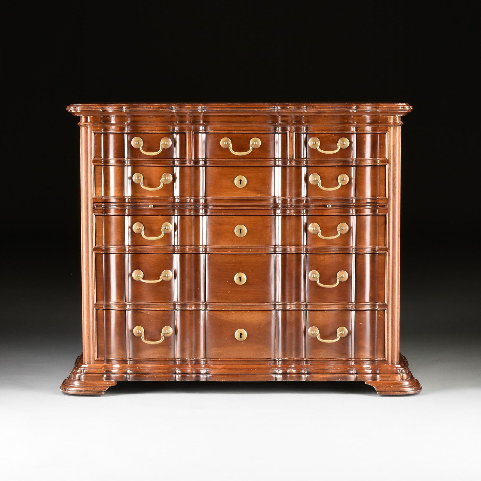 A CUSTOM BAROQUE STYLE CARVED MAHOGANY CHEST OF (1 of 12)