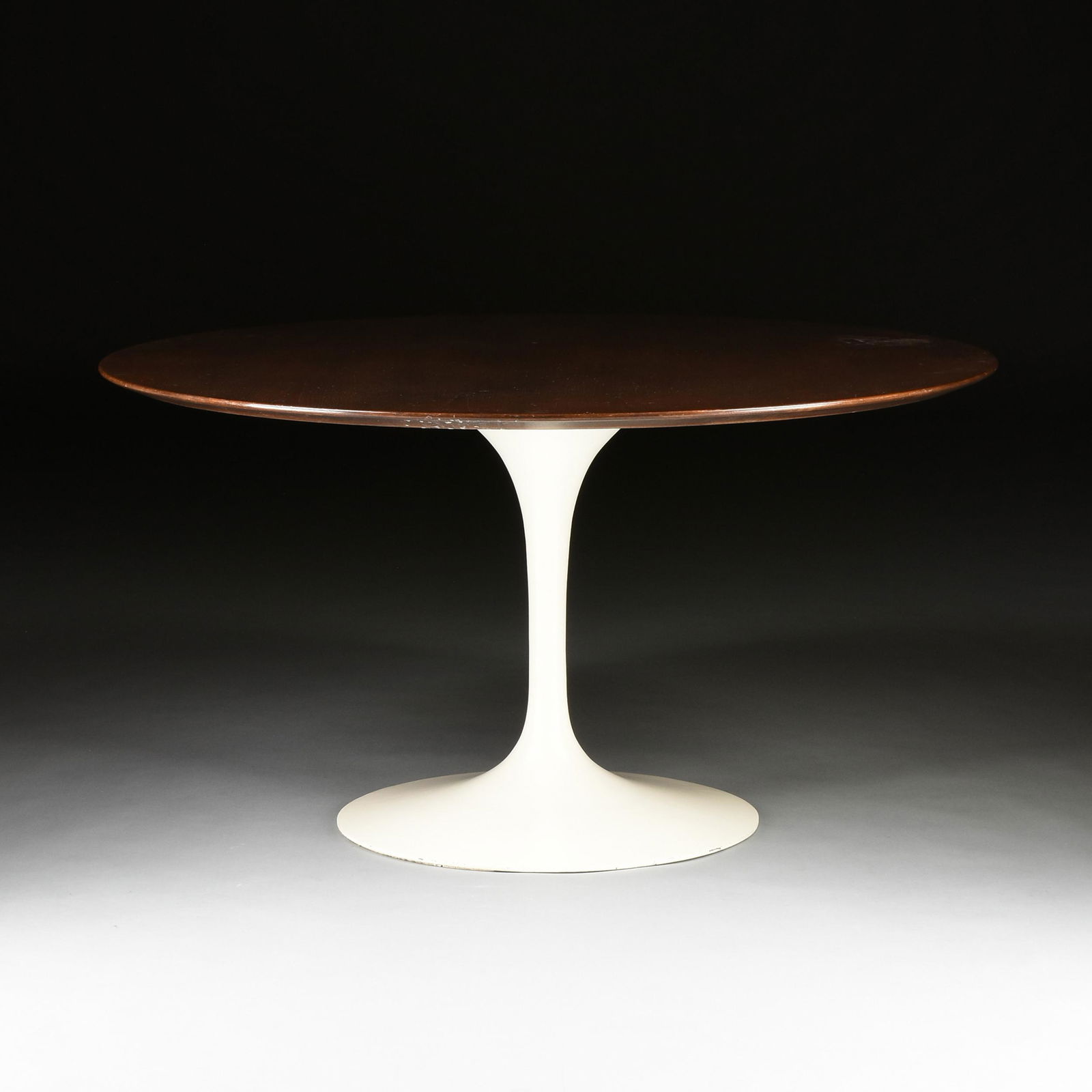 A WALNUT TOP "TULIP" DINING TABLE, AFTER EERO SAARINEN (1 of 5)
