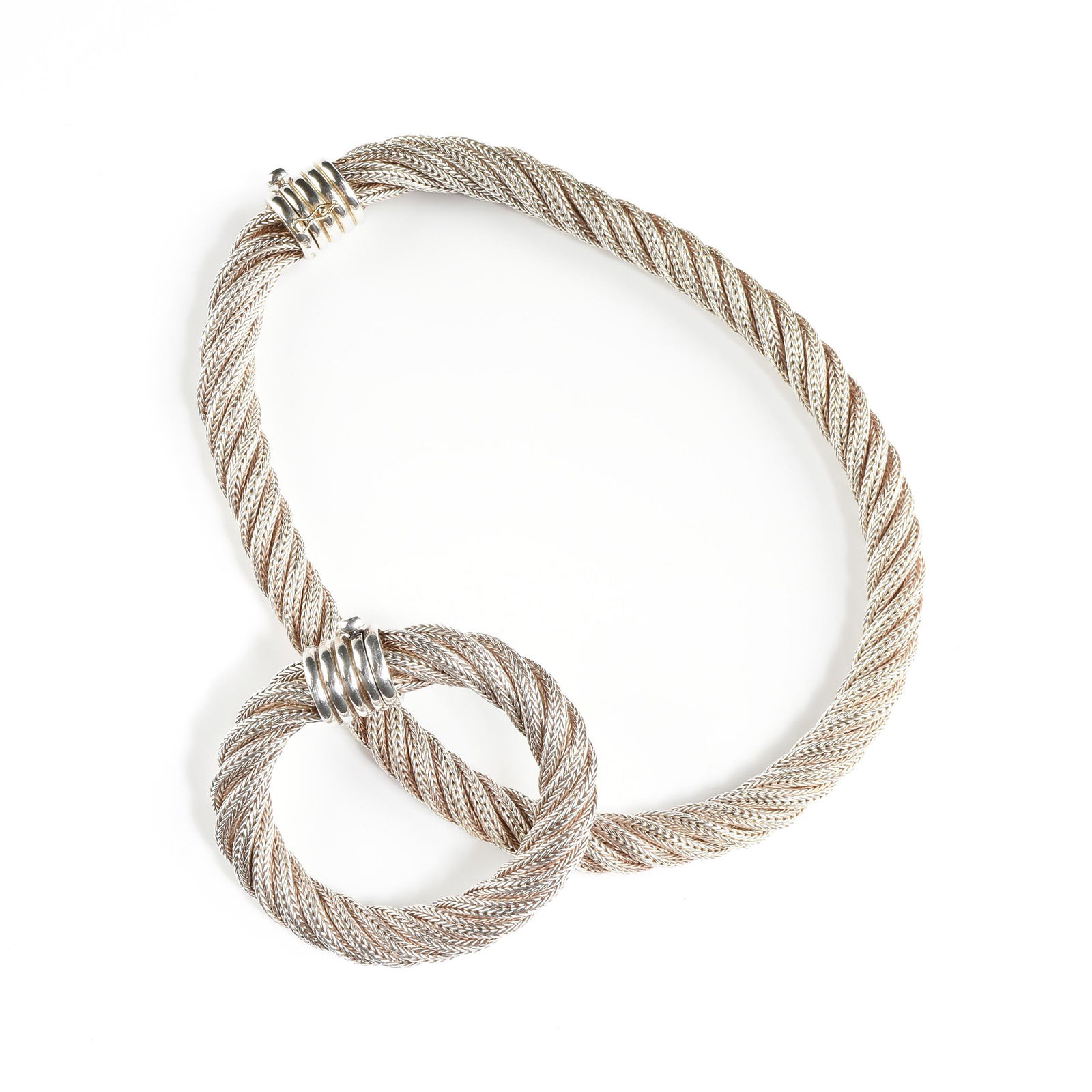 A TWO PIECE TANE SILVERSMITHS STERLING SILVER NECKLACE (1 of 4)