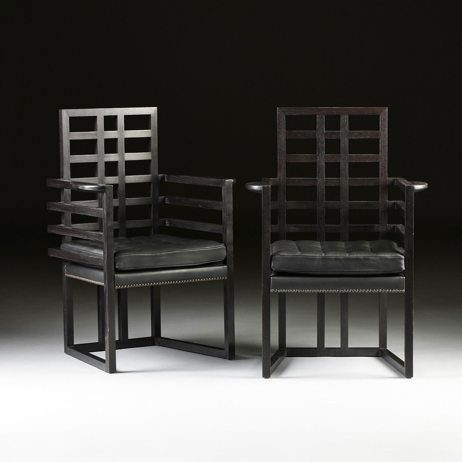 A PAIR OF "ARMLOFFEL" ARMCHAIRS, JOSEF HOFFMANN, MADE (1 of 10)