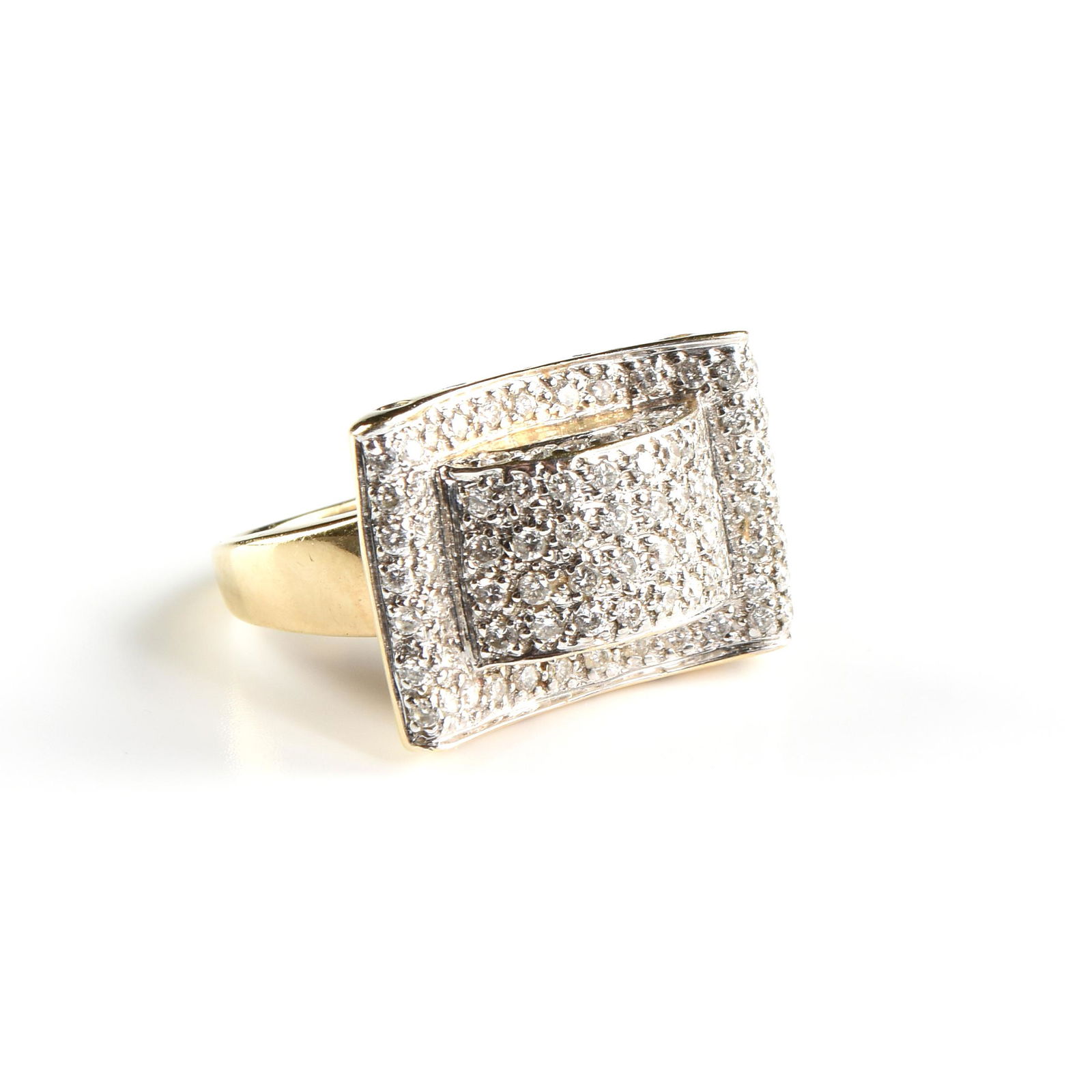 A LAURA RAMSEY PAVÉ DIAMOND AND 14K YELLOW GOLD RING, (1 of 2)