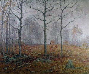 GUY CARLETON WIGGINS, N. A.: (American 1883 – 1962) A painting, "Grey December," oil on canvas, signed. 25" x 30". Framed.