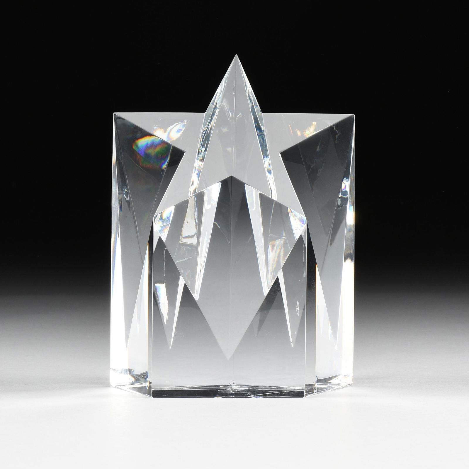 A TIFFANY & CO. "SHOOTING STAR" CRYSTAL PAPERWEIGHT, (1 of 6)