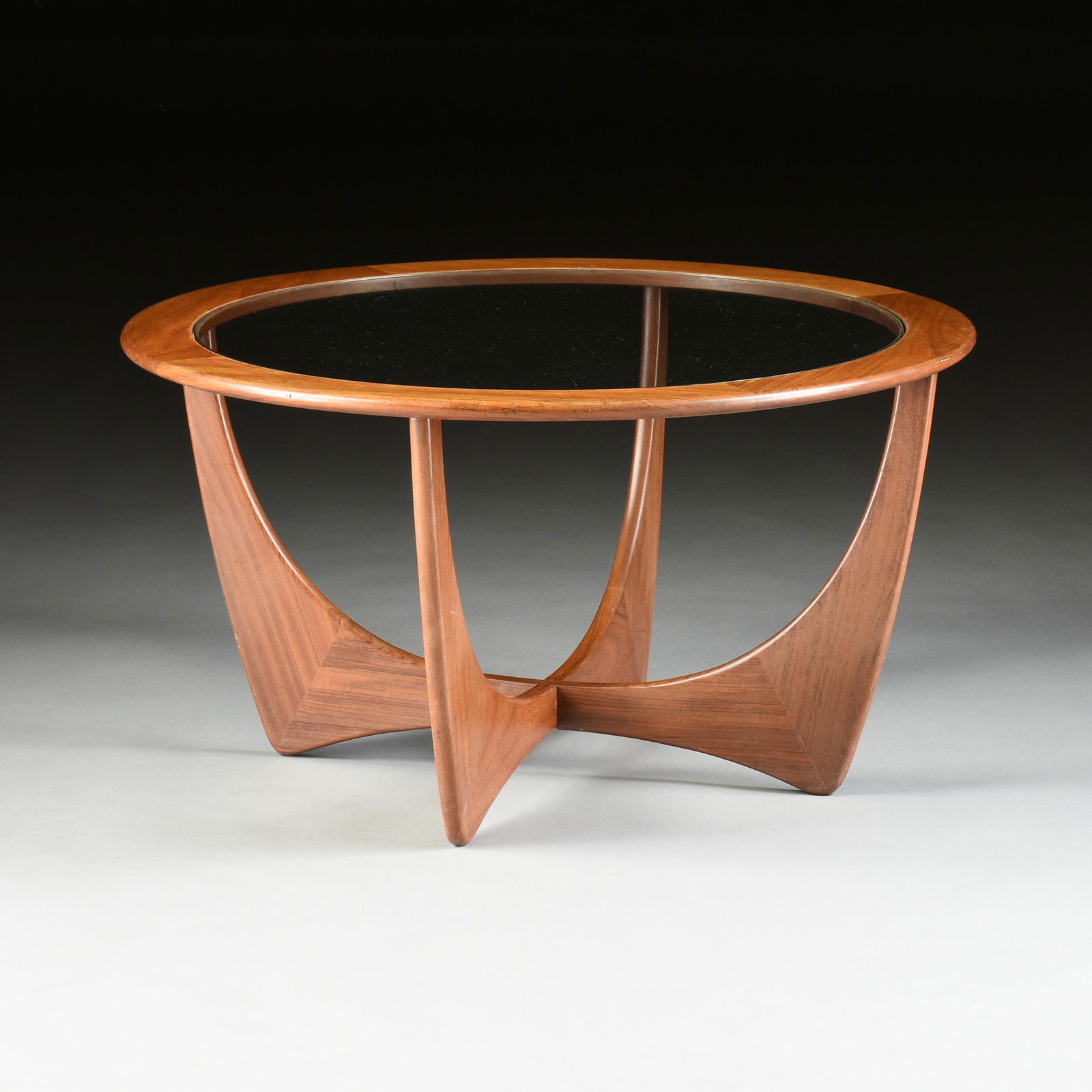 A MID-CENTURY ENGLISH GLASS TOPPED TEAK G PLAN ASTRO (1 of 7)
