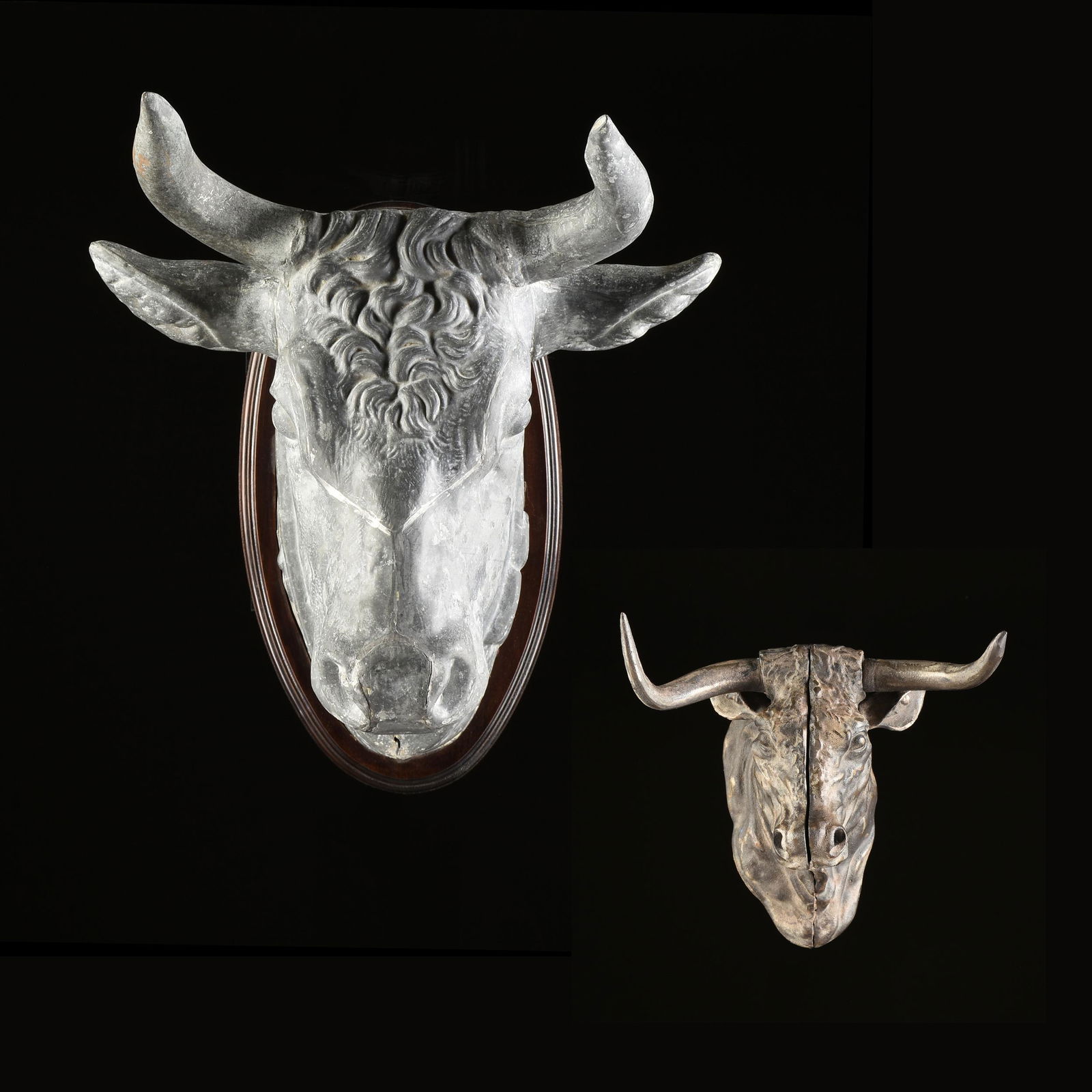 A GROUP OF TWO ANGLO AMERICAN BUTCHER'S TRADE BULL'S HE (1 of 3)