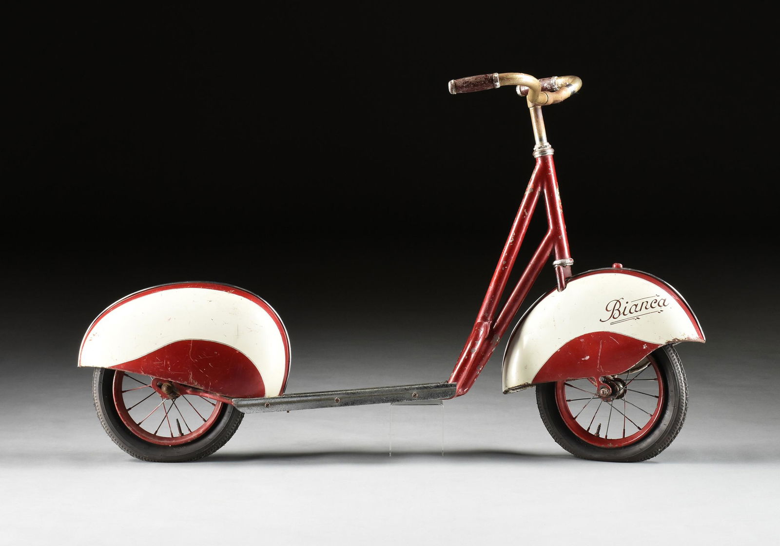A VINTAGE ITALIAN VESPA STYLE CHILDREN'S RUBY RED AND (1 of 4)