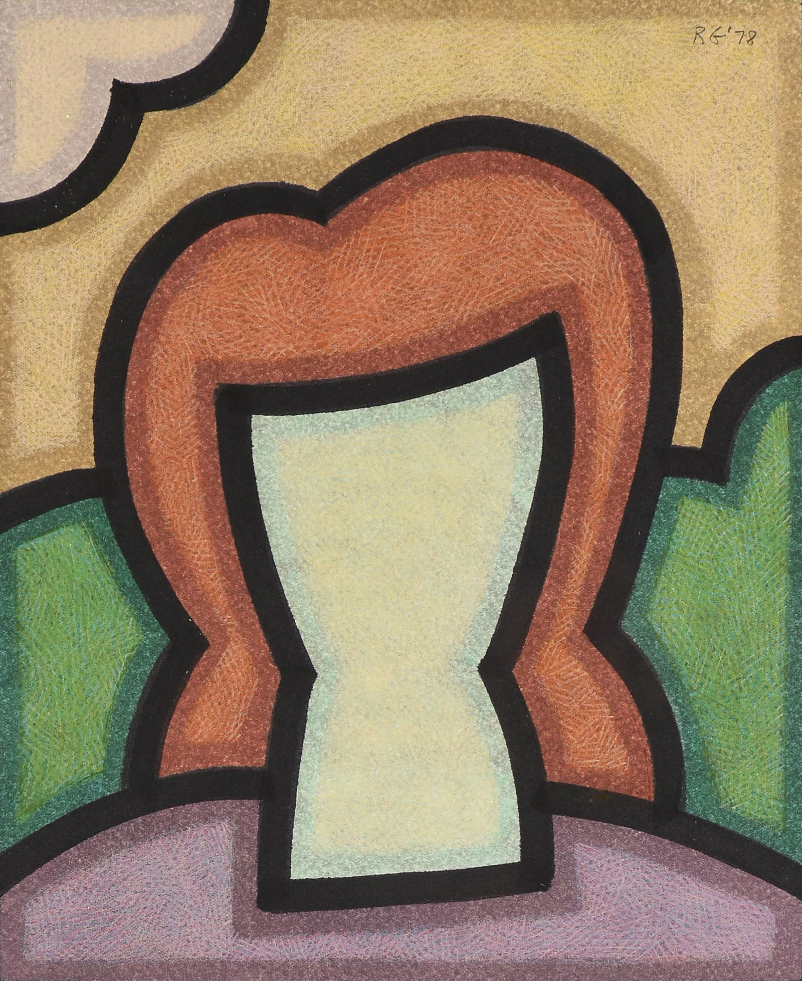 ROBERT GORDY (American 1933-1986) A PAINTING, "Female (1 of 11)