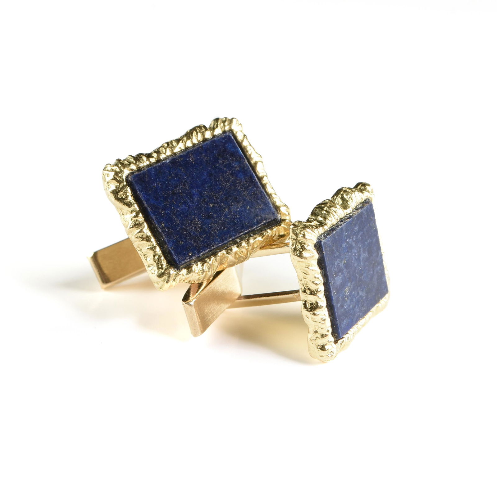 A SET OF GENTLEMAN'S LAPIS LAZULI CUFFLINKS AND STUDS, (1 of 3)