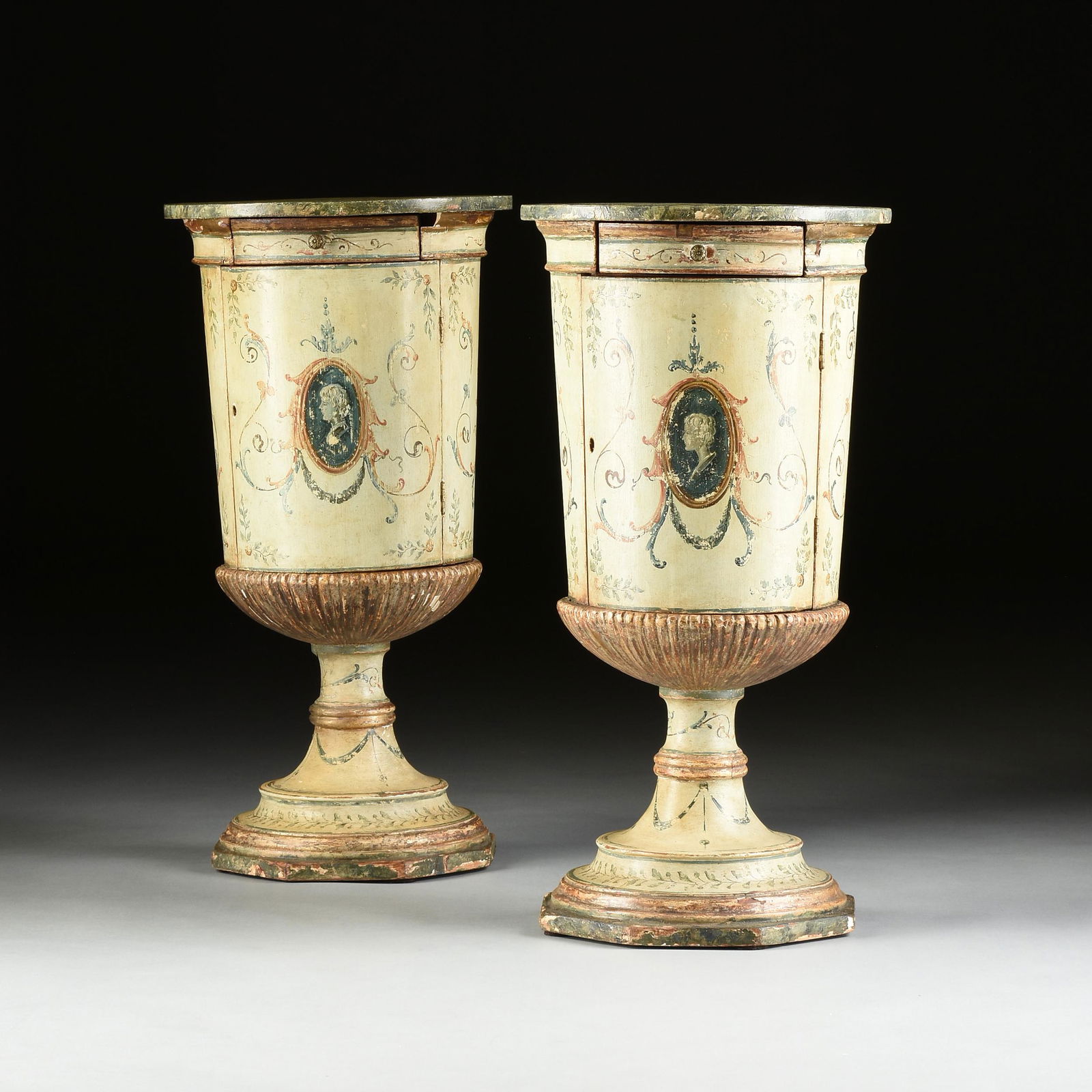 A PAIR OF ITALIAN NEOCLASSICAL STYLE PAINTED WOOD (1 of 10)