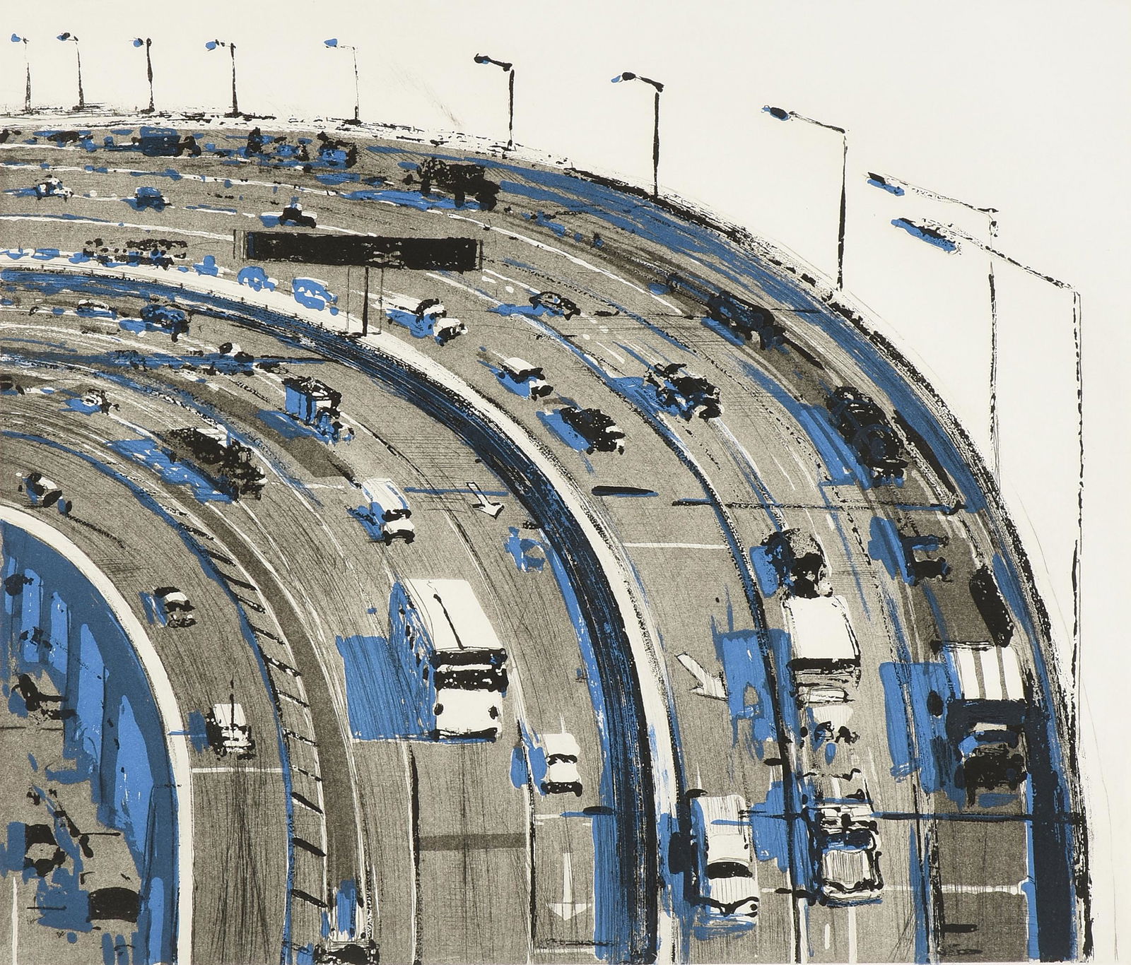 WAYNE THIEBAUD (American b. 1920) A PRINT, "Freeway (1 of 13)