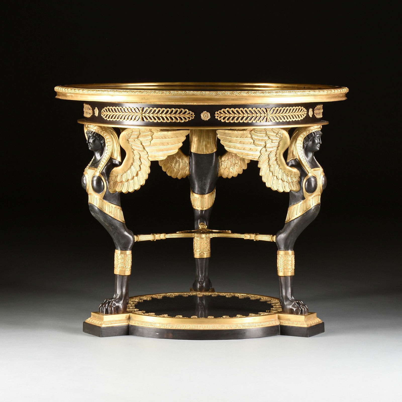 A RUSSIAN EMPIRE STYLE GRANITE TOPPED GILT AND (1 of 10)