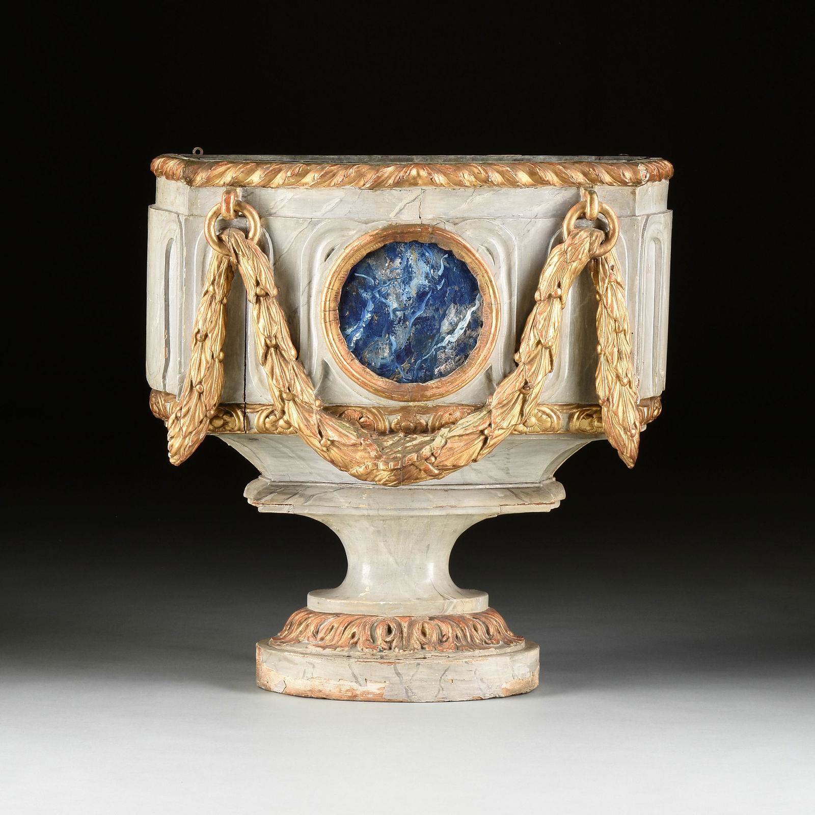 AN ITALIAN NEOCLASSICAL PARCEL GILT AND FAUX MARBLE (1 of 6)
