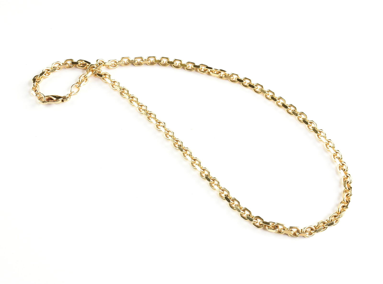 A 14K YELLOW GOLD CABLE CHAIN NECKLACE, (1 of 2)