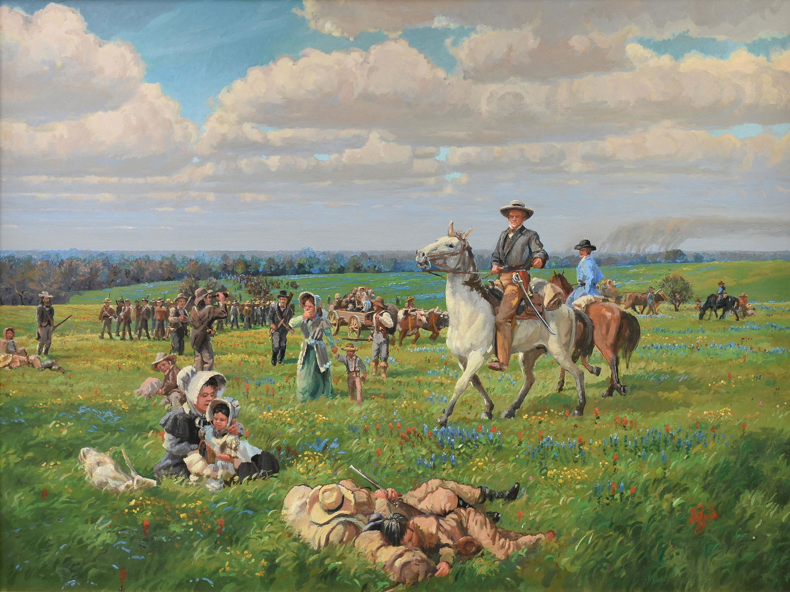 LEE JAMISON (b. 1957) A PAINTING, "Sam Houston Counting (1 of 17)