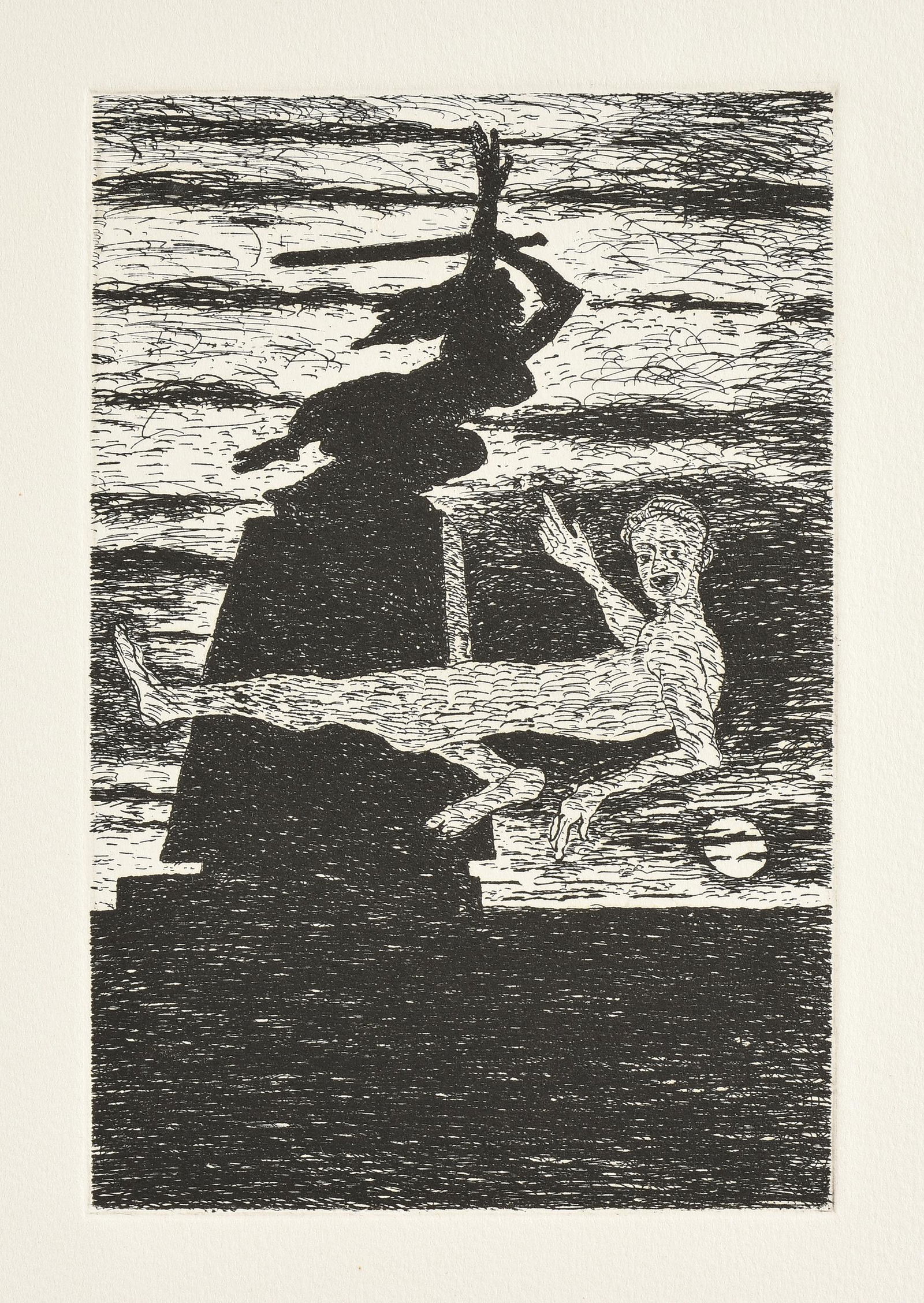 DEREK BOSHIER (British b. 1937) FOUR WORKS ON PAPER,: DEREK BOSHIER (British b. 1937) FOUR WORKS ON PAPER, 1982-2019, comprising four works on paper, A PRINT "Monument to the Heroes of Warsaw," 1982, etching, numbered 15/35, 7 1/2" x 5"; A PRINT "Untitle