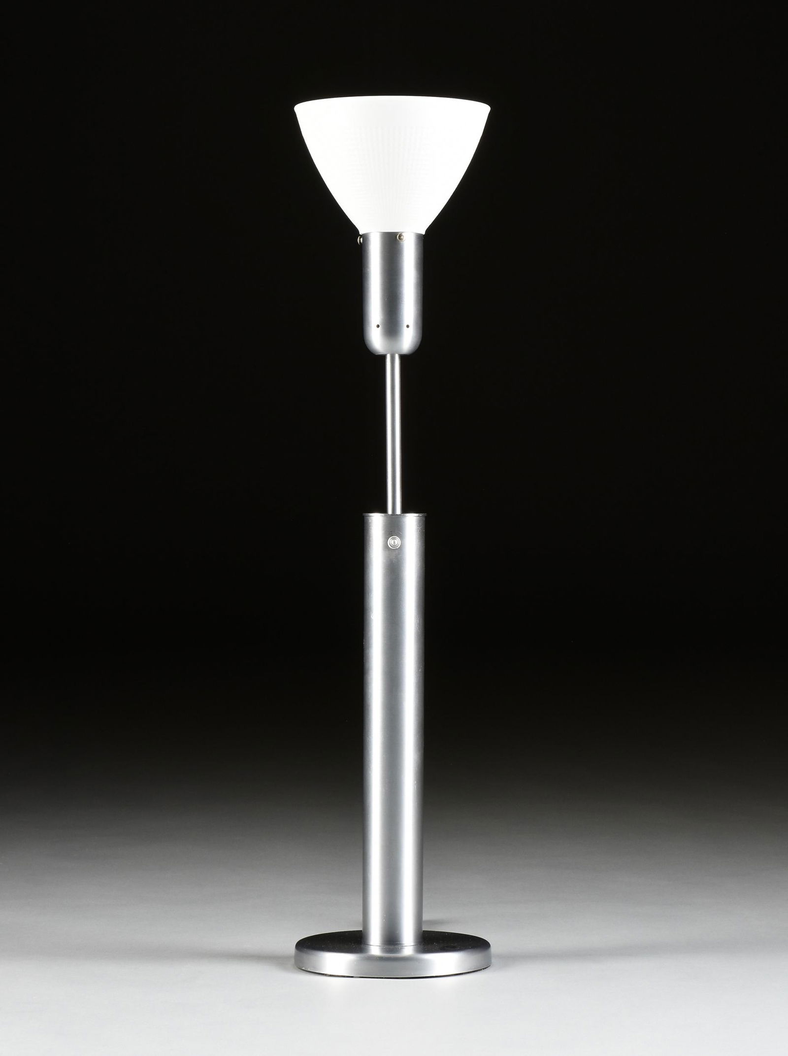 A VINTAGE MODERN SATIN NICKEL TABLE LAMP, BY WALTER VON (1 of 4)