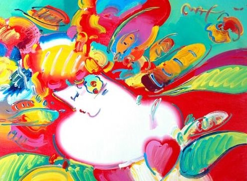 PETER MAX (American b. 1937) A PAINTING, "Abstrac: PETER MAX (American b. 1937) A PAINTING, "Abstract Woman," oil on canvas, signed U/R. 30 1/4" x 40 1/4".
