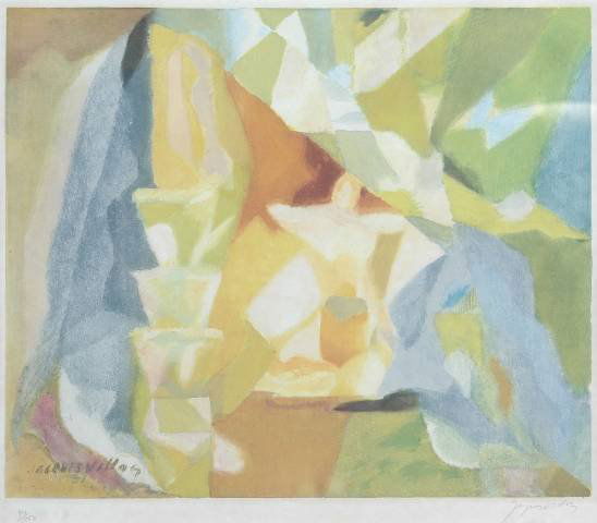 JACQUES VILLON (French 1875-1963) A LIMITED EDITI: JACQUES VILLON (French 1875-1963) A LIMITED EDITION SILK SCREEN, "L'homme Assis," on watermarked paper, signed, dated 1931 and numbered 40/150. 20" x 23". Framed.