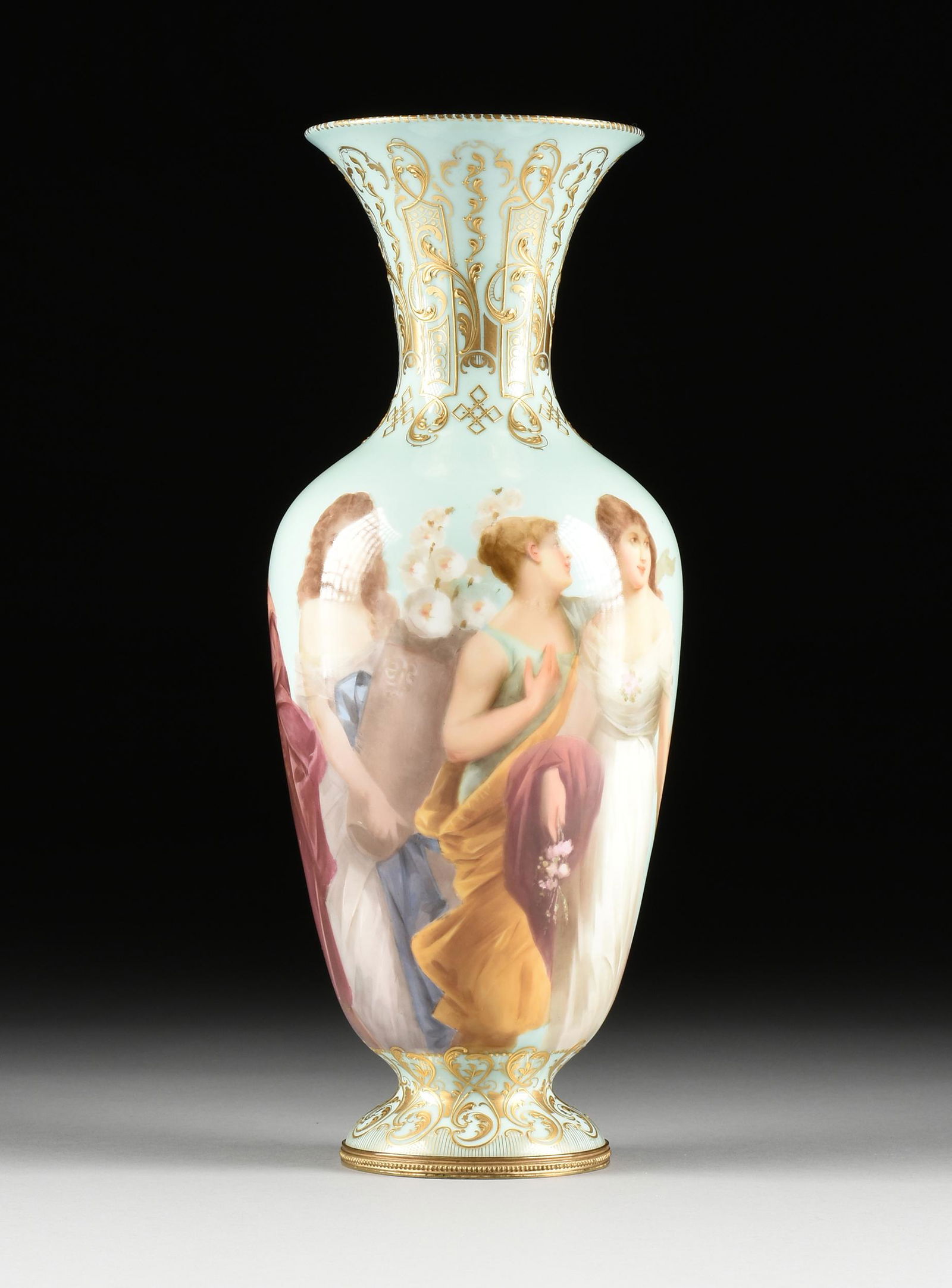 A VIENNA STYLE "SPRING DANCE" GILT AND PAINTED (1 of 10)